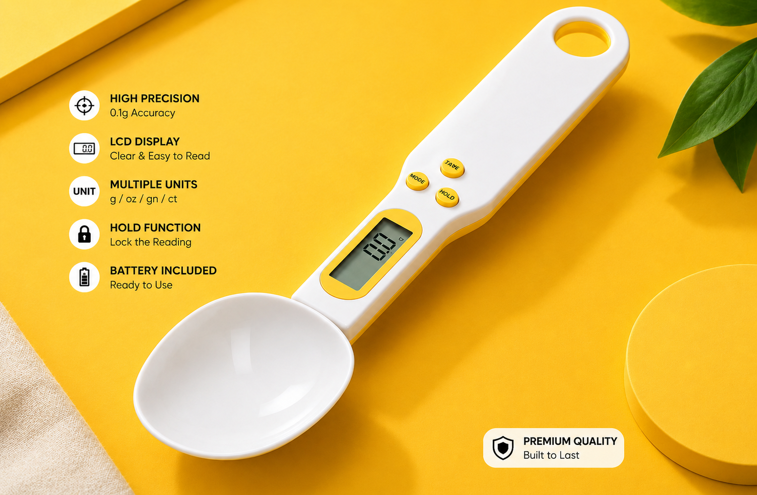 Digital Weighing Spoon Scale | 0.1g Precision Kitchen Measuring Spoon (1g–500g)