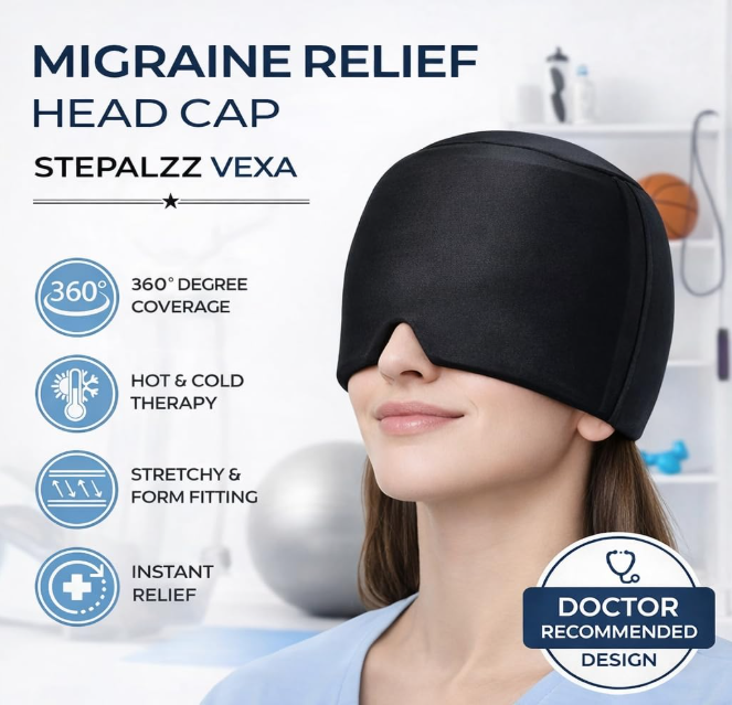 Migraine Relief Cap, Hot & Cold Therapy Headache Hat