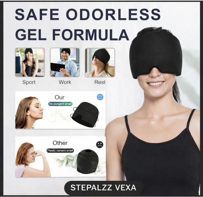 Migraine Relief Cap, Hot & Cold Therapy Headache Hat