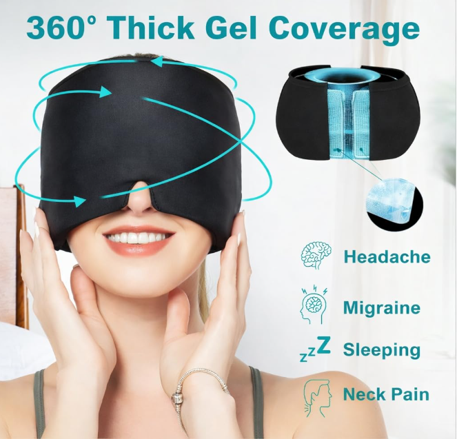 Migraine Relief Cap, Hot & Cold Therapy Headache Hat