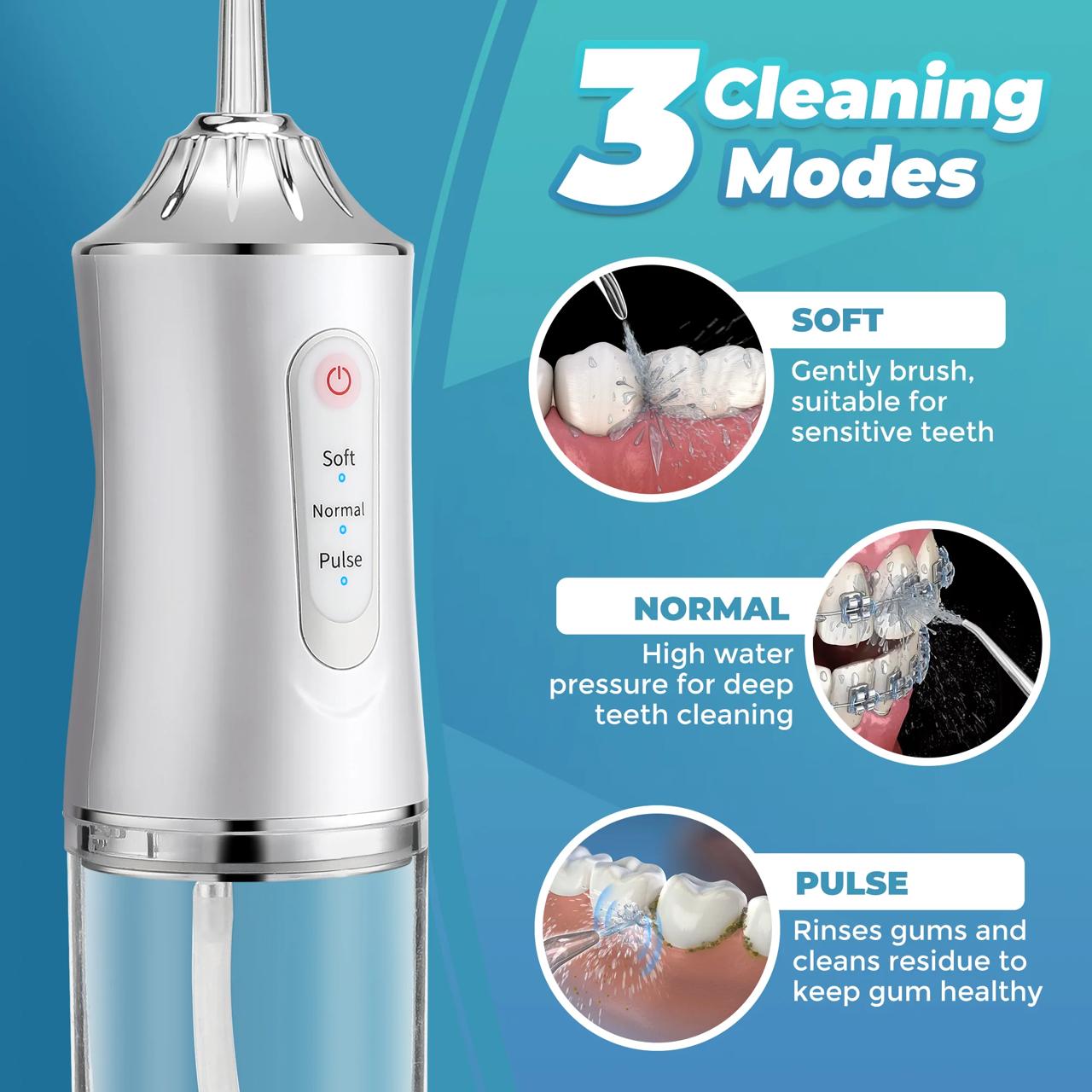Water Flosser Oral Irrigator with 3 Modes 4 Jets IPX7