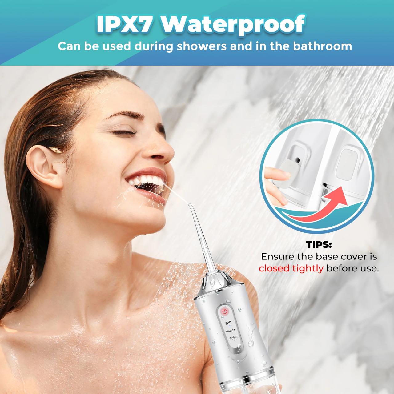 Water Flosser Oral Irrigator with 3 Modes 4 Jets IPX7